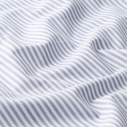 Popeline coton rayures bleu jean blanc – Tissu au mètre – Oeko-Tex