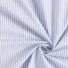 Popeline coton rayures bleu jean blanc – Tissu au mètre – Oeko-Tex