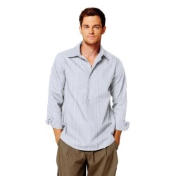 Popeline coton rayures bleu jean blanc – Tissu au mètre – Oeko-Tex