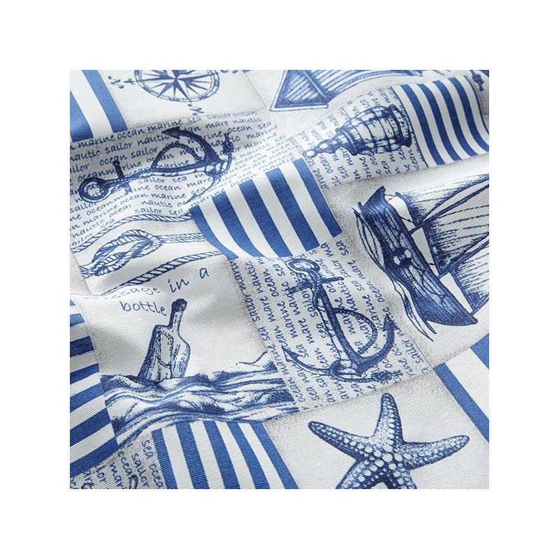 Coton enduit maritime bleu acier nature – Tissu au mètre – Oeko-Tex