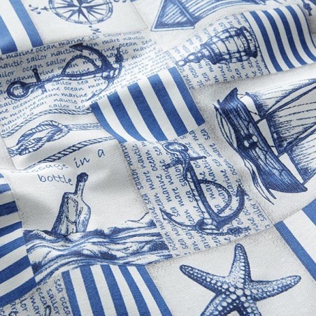 Coton enduit maritime bleu acier nature – Tissu au mètre – Oeko-Tex
