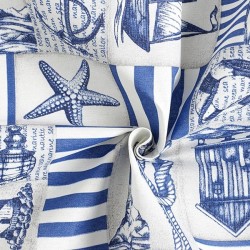 Coton enduit maritime bleu acier nature – Tissu au mètre – Oeko-Tex