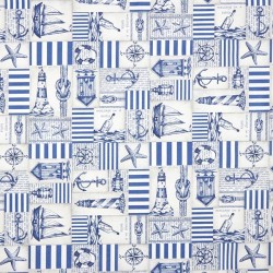 Coton enduit maritime bleu acier nature – Tissu au mètre – Oeko-Tex