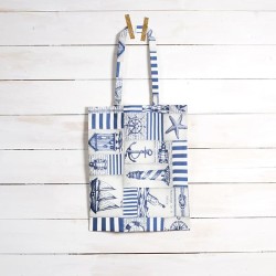 Coton enduit maritime bleu acier nature – Tissu au mètre – Oeko-Tex